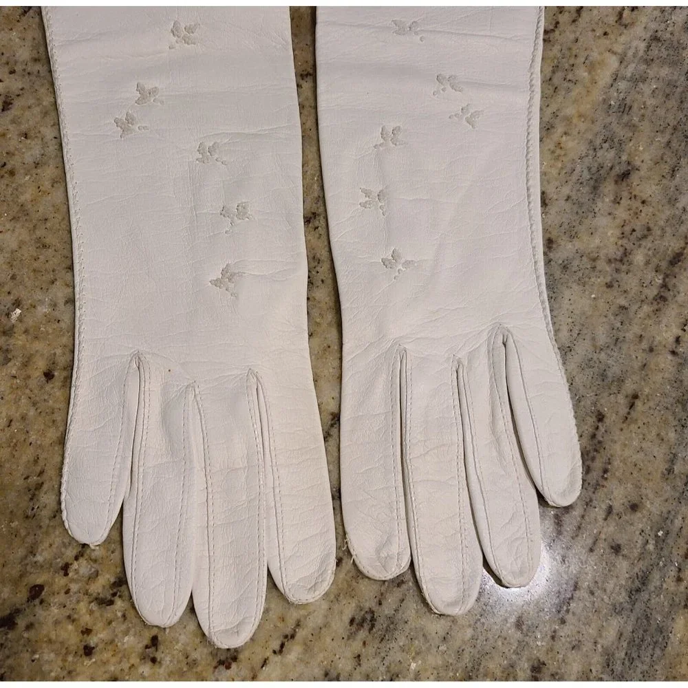 Vintage Size S Off White Soft Leather Formal 14